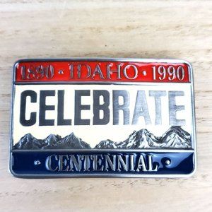 Vtg 1990 Idaho Statehood Centennial CELEBRATE Belt Buckle Made in Idaho NEW NOS!